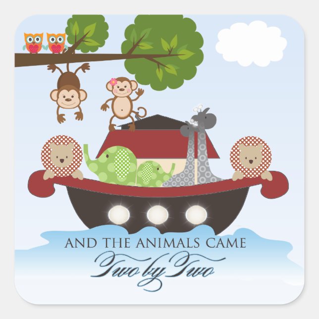 Adesivo Quadrado Pinheiros de Arca Noahs - Quadrados (Frente)