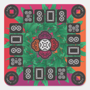 Adesivo Quadrado Pinheiros Mah Jongg Money Tree 2025