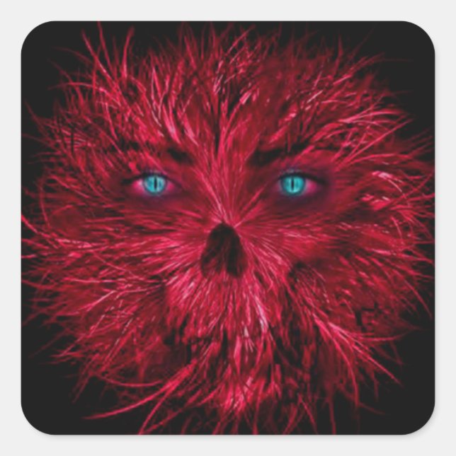 Adesivo Quadrado Pinheiros Quadrados das Halloween/Monstro das Cach (Frente)