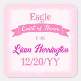 Adesivo Quadrado Pink and Magenta Party Favor Sticker