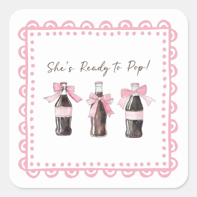 Adesivo Quadrado Pink Baby Soda Ready to POP Sticker (Frente)