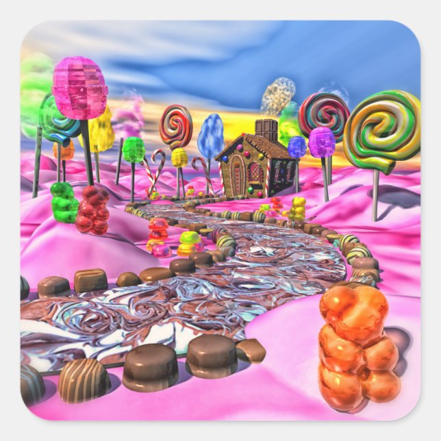 Adesivo Quadrado Pink Candyland (Frente)