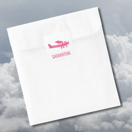 Adesivo Quadrado Pink Cessna Airplane Girly Chic Fun Custom