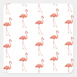 Adesivo Quadrado Pink Flamingo Patterno Feminino
