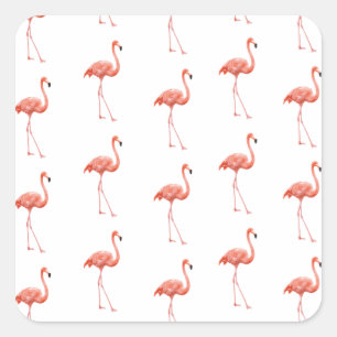 Adesivo Quadrado Pink Flamingo Patterno Feminino