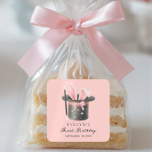 Pink Magician's Hat Bunny Ears 1st Birthday