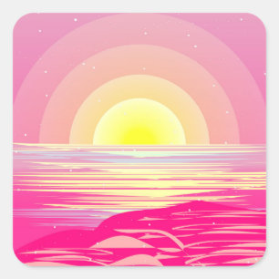 ADESIVO QUADRADO PINK OCEAN SUNSET
