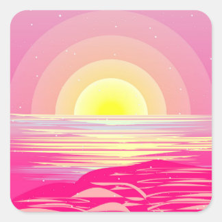 ADESIVO QUADRADO PINK OCEAN SUNSET