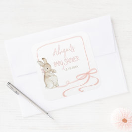 Adesivo Quadrado Pink Peter o Chá de fraldas Beatrix Girl do coelho