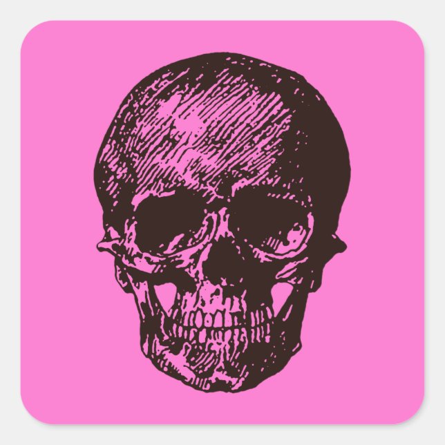 Adesivo Quadrado Pink Skull (Frente)