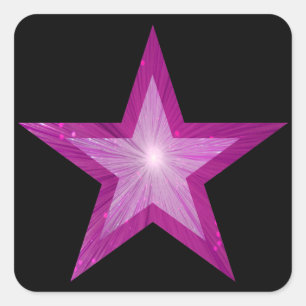 Adesivo Quadrado Pink Star sticker preto