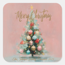 Pink Velvet Christmas Tree Foil Holiday Postcard