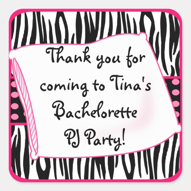 Adesivo Quadrado Pinks Sticker do Partido Pajama (Frente)