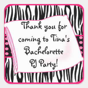 Adesivo Quadrado Pinks Sticker do Partido Pajama