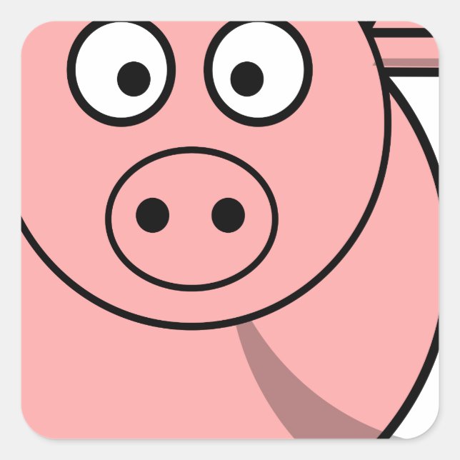 Adesivo Quadrado Pinky pig (Frente)