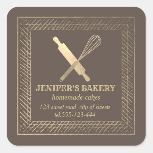 Adesivo Quadrado Pino de ouro profissional, couve-cozinheira