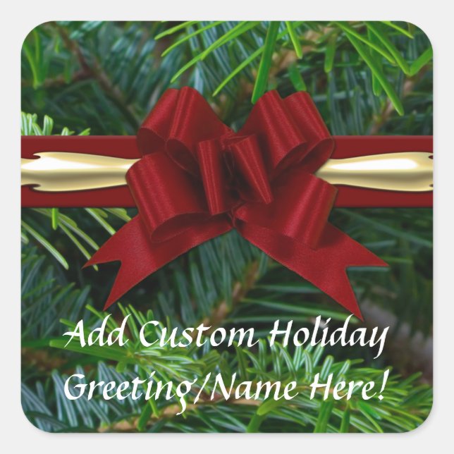 Adesivo Quadrado Pino/Dourado/Arco Vermelho (Frente)