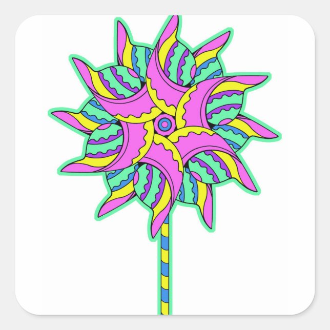 Adesivo Quadrado Pino Rosa (Frente)