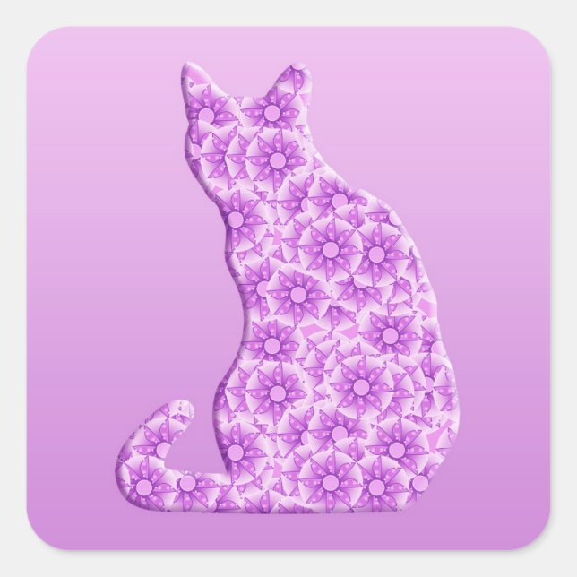 Adesivo Quadrado Pinos Cat - lavanda, roxo (Frente)