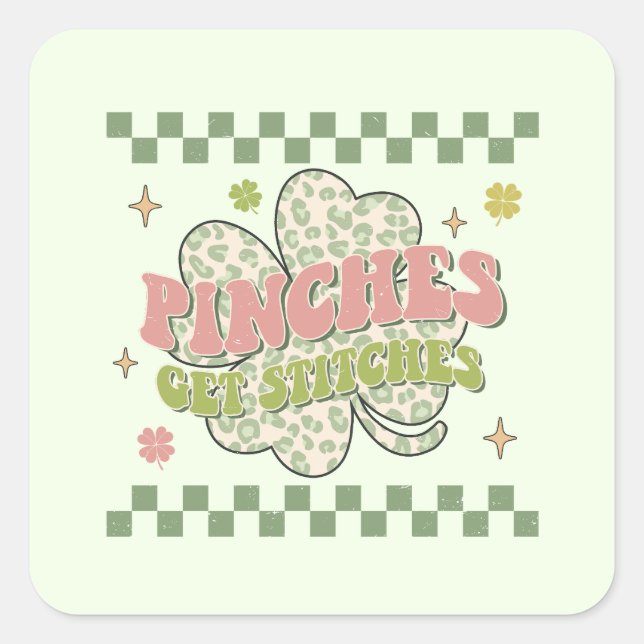 Adesivo Quadrado Pinos Obtêm Pontas (Frente)