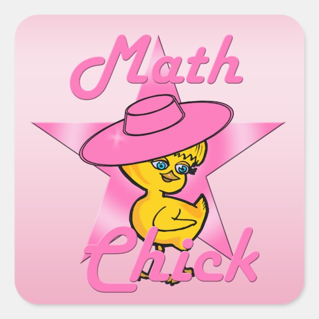 Adesivo Quadrado Pintinho 8 de matemática (Frente)