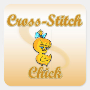 Adesivo Quadrado Pintinho Cross-Stitch