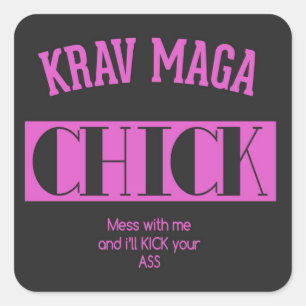 Adesivo Quadrado Pintinho de Krav Maga - confusão comigo