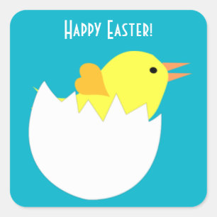 Adesivo Quadrado Pintinho páscoa