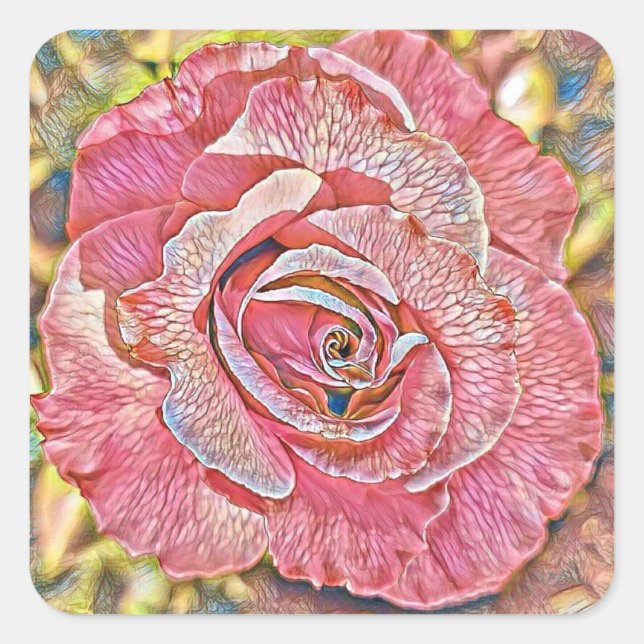 Adesivo Quadrado Pintor aquoso rosa-rosa-rosa (Frente)