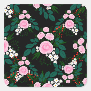 Adesivo Quadrado Pintor branco, cor-de-rosa e cor-de-rosa elegante