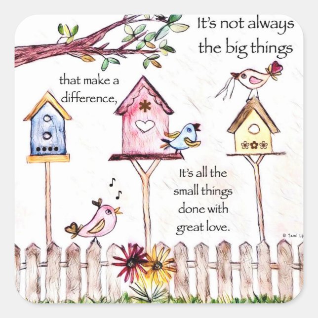 Adesivo Quadrado Pintor personalizado da Birdhouse (Frente)