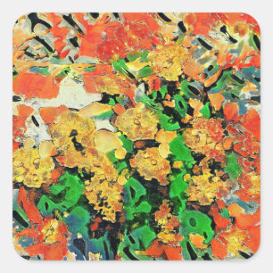 Adesivo Quadrado Pintura A Óleo Retro: Monet Van Gogh
