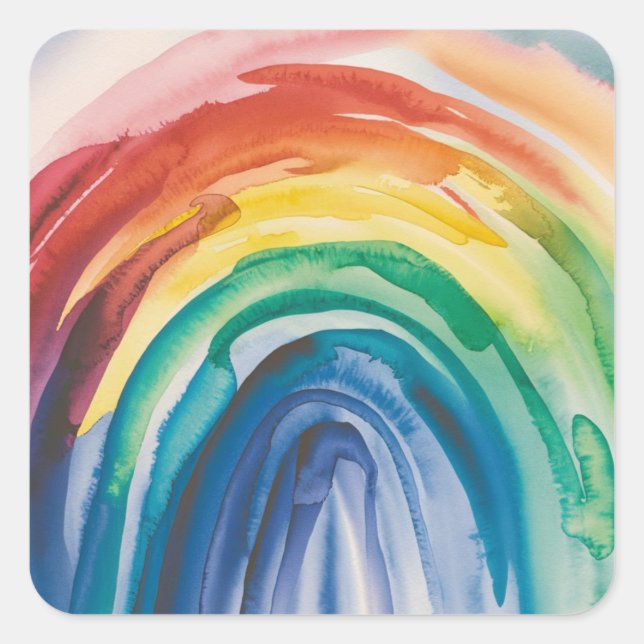 Adesivo Quadrado Pintura arco-íris (Frente)