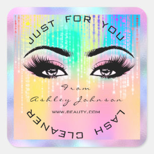 Adesivo Quadrado Pintura Beleza Lashes Drives Maquiagem Hológrafo 