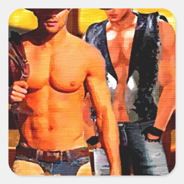 Adesivo Quadrado Pintura: Cowboy Corral (Frente)