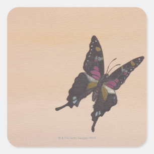 Adesivo Quadrado Pintura da borboleta do swallowtail