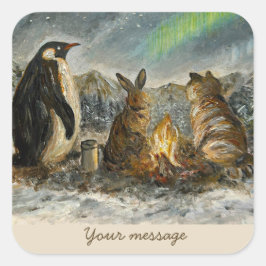 Adesivo Quadrado Pintura de Animais Aurora Caprichosa Persistente F