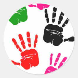 Adesivo Quadrado Pintura De Dedos Mãos Crianças Incríveis Preschoco