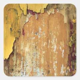 Adesivo Quadrado Pintura de descasque de parede amarela antiga