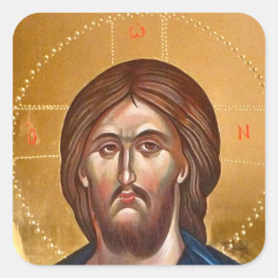 Adesivo Quadrado Pintura de Jesus Cristo Pantocrator