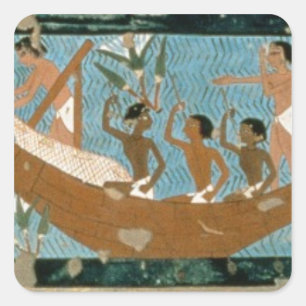 Adesivo Quadrado Pintura de parede do túmulo de Ipuy, Thebes, depi