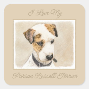 Adesivo Quadrado Pintura de Parson Jack Russell Terrier - Squ de Ar
