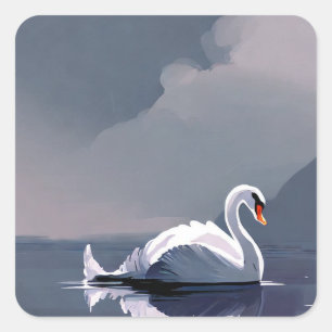 Adesivo Quadrado Pintura de Swan