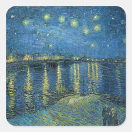 Adesivo Quadrado Pintura de Van Gogh Starry Night Rhone