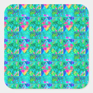 Adesivo Quadrado Pintura do Jardim com Hydrangea e Blues