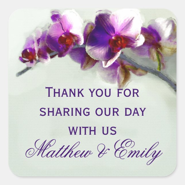 Adesivo Quadrado Pintura Orquídea Radiante (Frente)