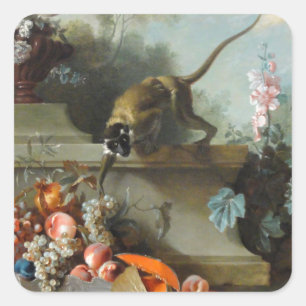 Adesivo Quadrado Pintura Rococo por o ano do macaco