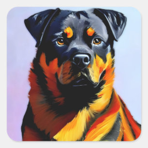Adesivo Quadrado Pintura rottweiler