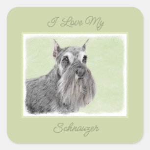 Adesivo Quadrado Pintura Schnauzer (Giant, Standard) - Squ de Arte