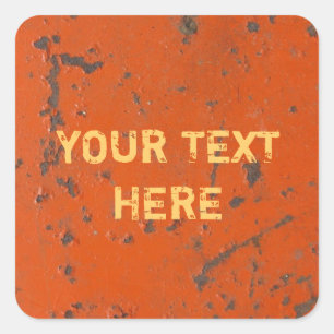 Adesivo Quadrado Pintura vermelha flocoso, riscada. Oxidação e